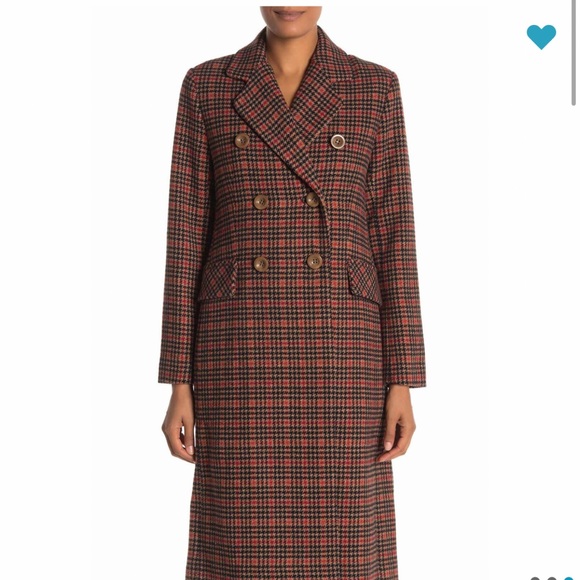 Trina Turk Avery Plaid Print Double Breasted Coat - Picture 2 of 7